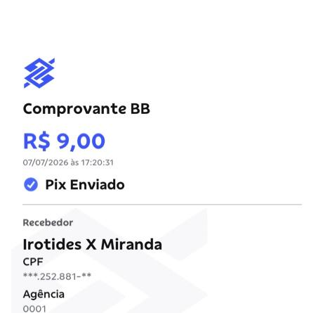 Comprovante PIX de R$ 9,00